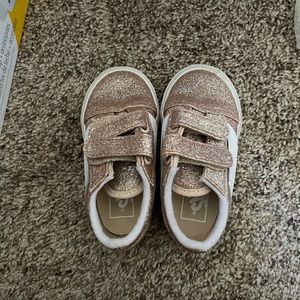 Toddler girls gold sparkly vans